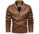 Fashion Motorcycle Coat Warm Leather Jacket New Men