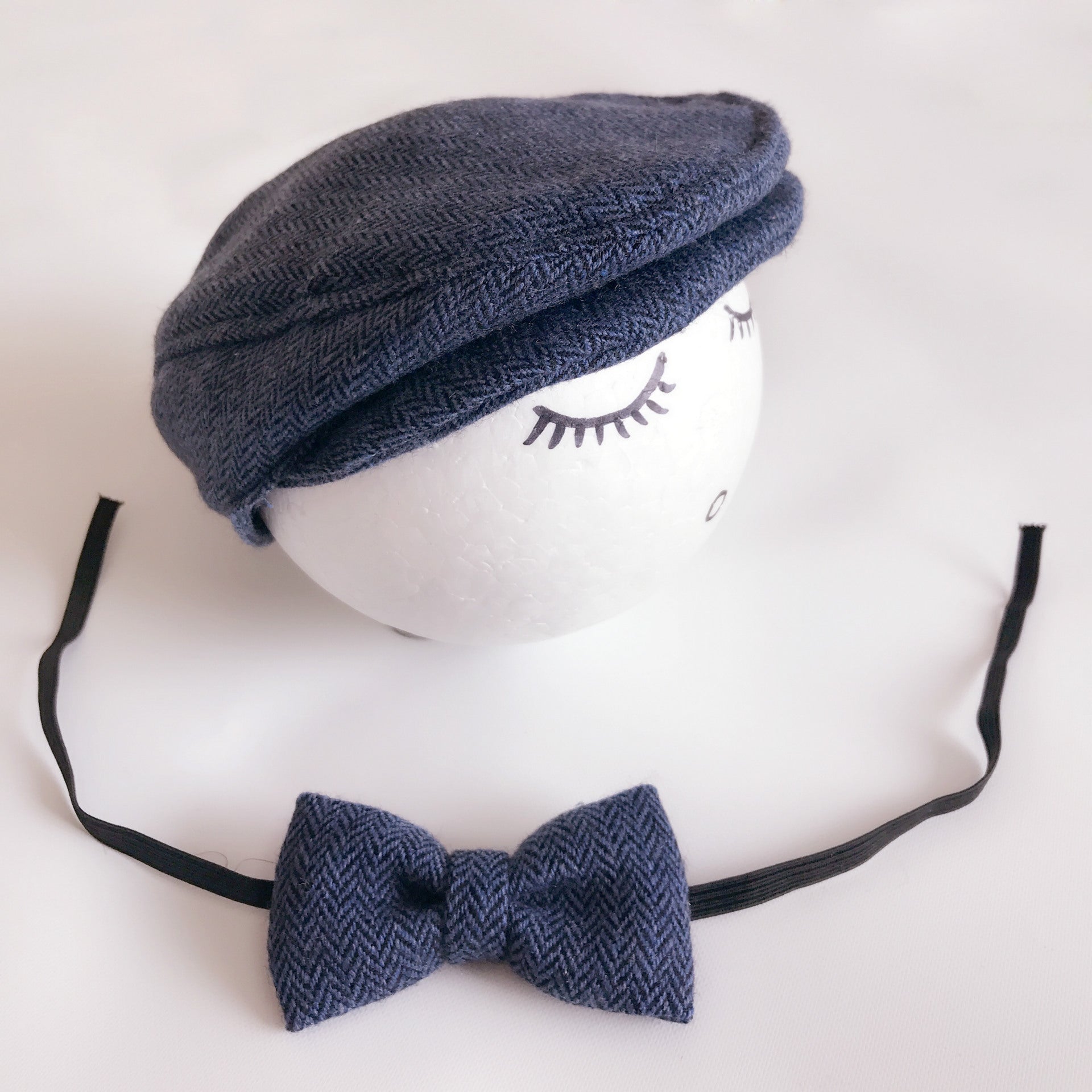 Gentleman Peaked Hat Bow Tie Baby Cartoon Taking Picture Hat Newborn Baby Child Photography Clothing Topper