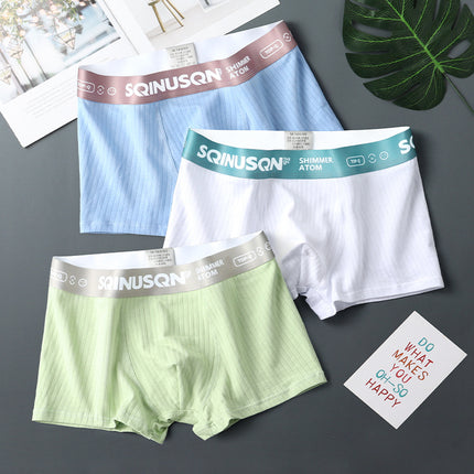 Men's Underwear Solid Color Striped Boxer Comfort