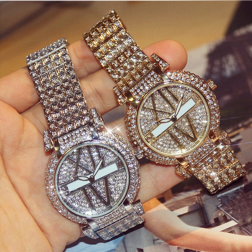 Diamond Women Watches Fashion Brand Stainless Steel Bracelet
