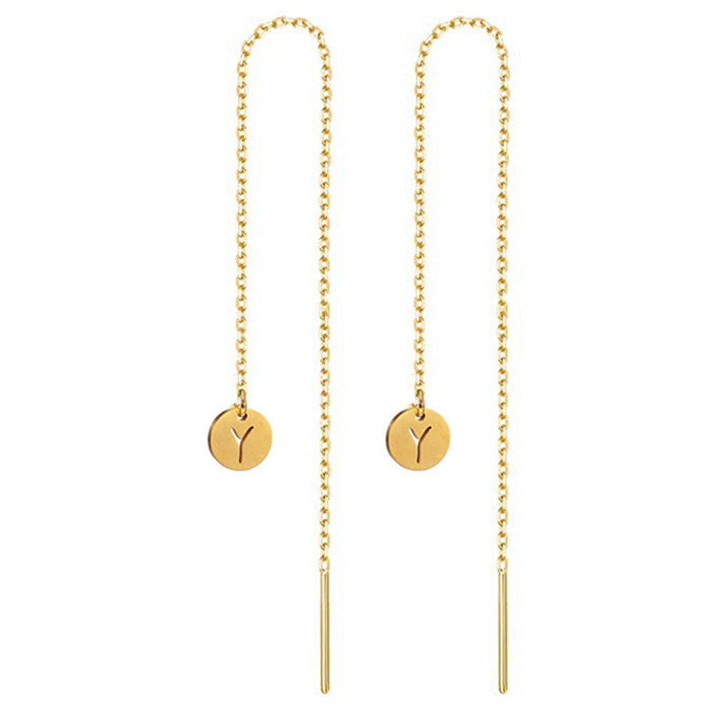 Temperament Long Stainless Steel Earrings
