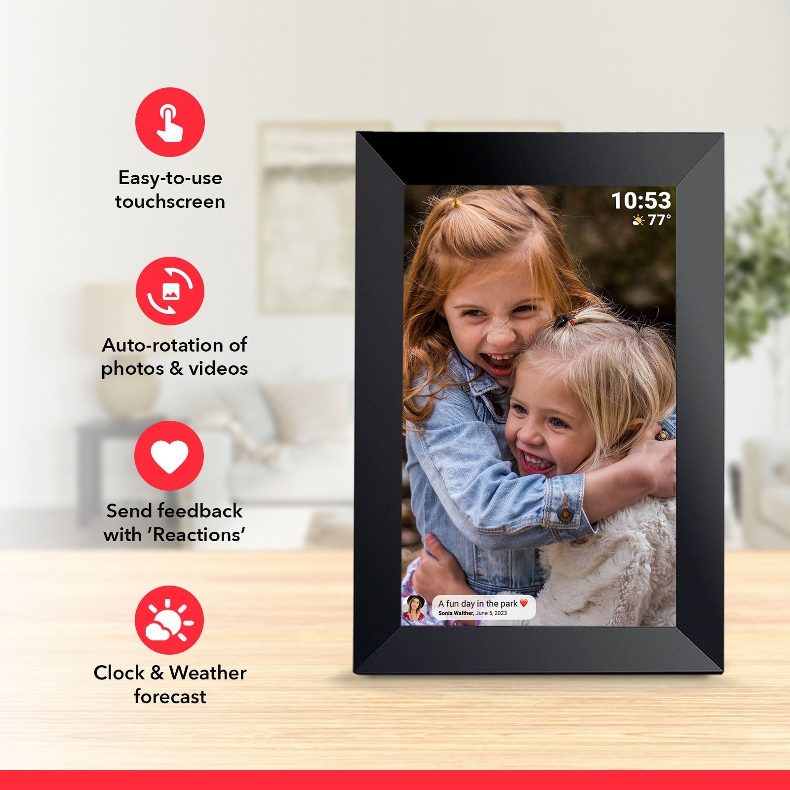 Frameo Electronic Digital Photo Frame 101156-inch Wifi Smart IPS Touch Screen Mobile App Send Pictures