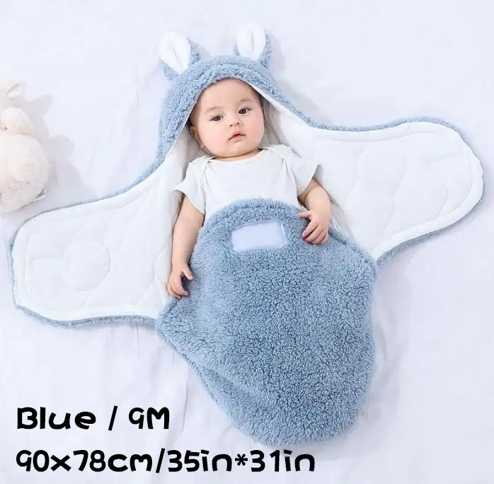 Super Soft Baby Sleeping Bag Fluffy Fleece Newborn Blanket Swaddle Blankets, Unisex Baby Wrap For Newborn Baby