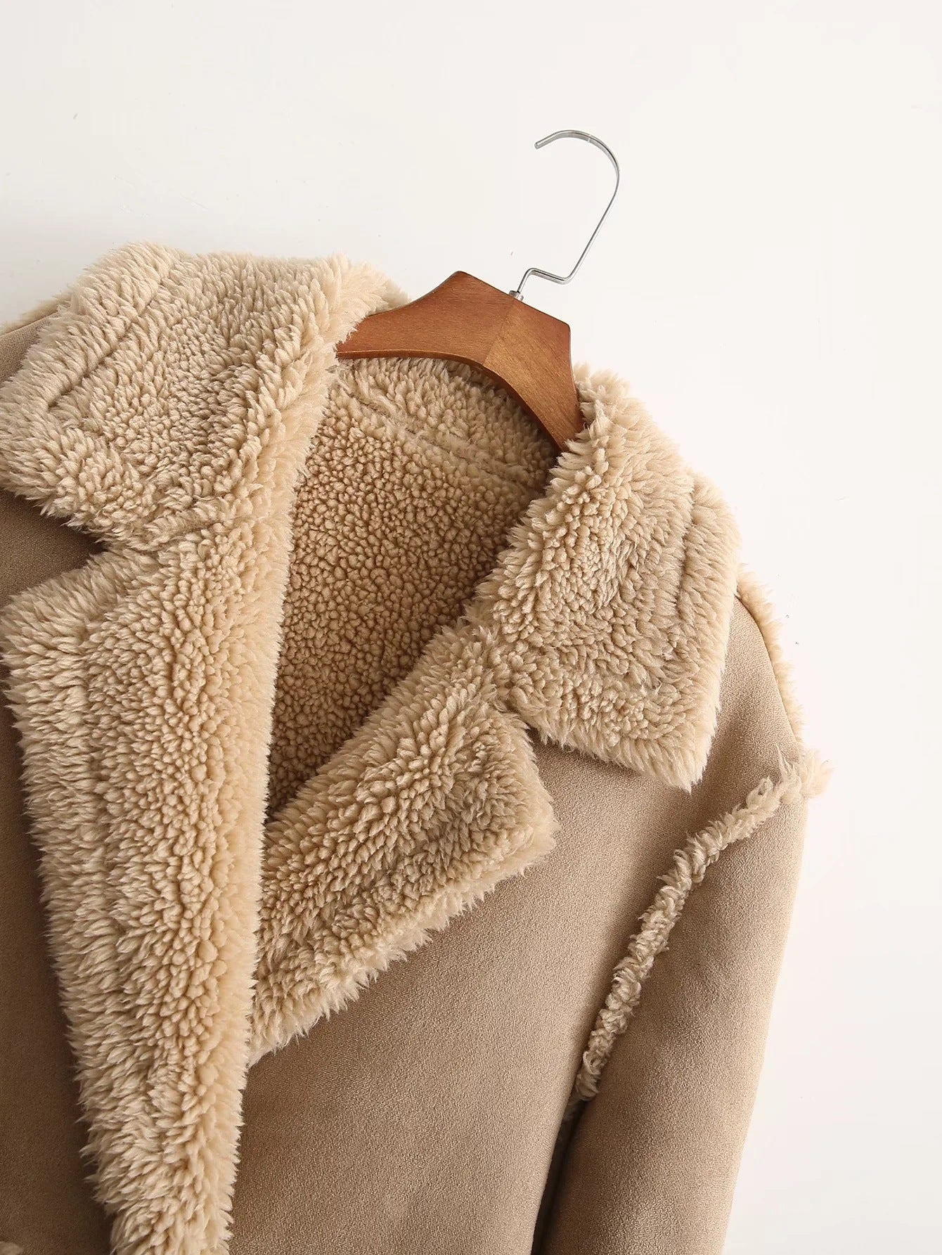 Personality Stitching Fleece Coat Coat Autumn And Winter Women's