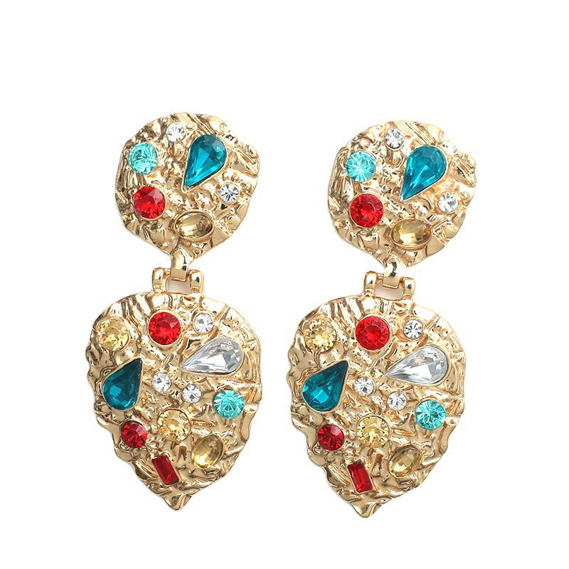 Vintage Court Style Baroque Rhinestone Earrings