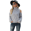 Twist Sexy High Neck Strapless Sweater Women