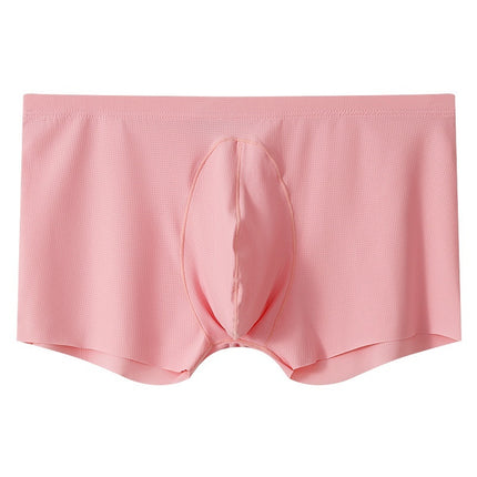 Ice Silk Mesh Big Bag Mid Waist Boxer Underwear