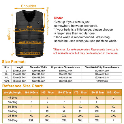 1Pc Heat Jacket Vest 3 Heating Gear Adjustable USB Heated Vest Warm Heat Coat Vest With 10 Heating Pads For Men Women Winter Outdoor Activity