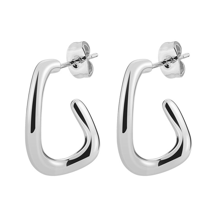 Fashionable Simple Niche Ins Advanced Design Versatile U-shaped Titanium Steel Earrings