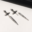 Stainless Steel Black Retro Hip Hop Sword Ear Studs