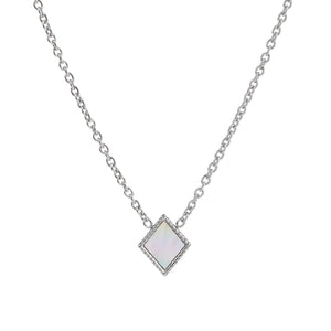 Square Natural White Shell Pendant Collarbone Necklace Bracelet