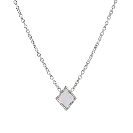 Square Natural White Shell Pendant Collarbone Necklace Bracelet