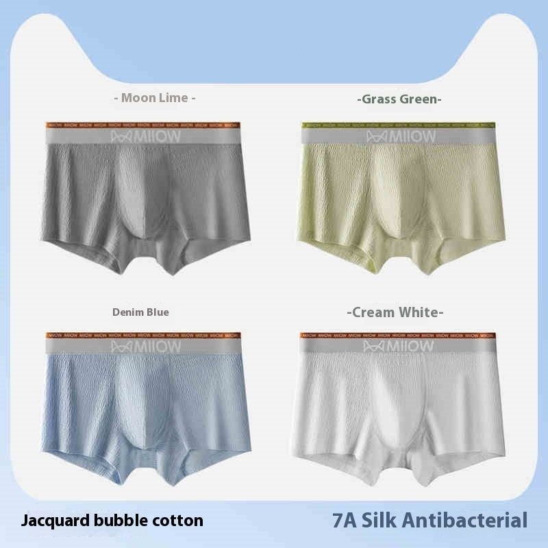 Men's Bubble Cotton Underwear Pure Cotton Antibacterial Breathable Boxers
