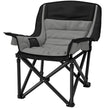 Camping Chair For Adults, Portable Folding Camping Chair With Side Pockets, Cup Holders, Carry Bag, Black And Gray