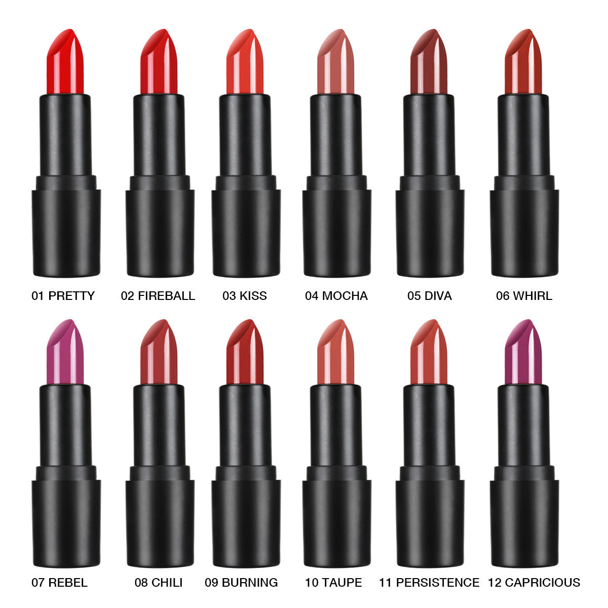 12-Color Moisturizing Velvet Lipstick