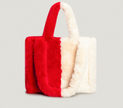 Plush Bag Female Europe And America Simple Contrast Color Candy Tote Bag