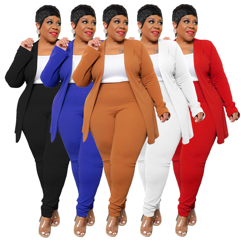 Fashion Temperament Professional Casual Long Sleeve Pants Small Suit Two-piece Suit