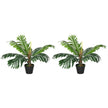 2 Pack 60cm Artificial Palm Tree Decorative Plant With Nursery Pot, Fake Tropical Tree For Indoor Outdoor Decor