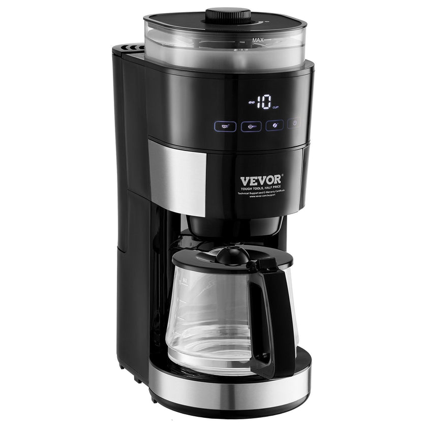 VEVOR 10-Cup Coffee Maker Drip Coffee Machine With 3 Brew Strength Control