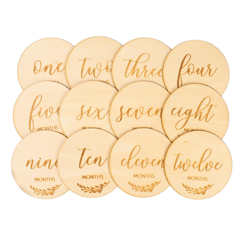 Wooden Baby Baby Growth Commemorative Card Photo Props