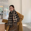 Long Fringed Thick Houndstooth Large Shawl Women Long Temperament Warmth Scarf