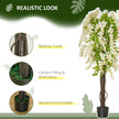 Artificial Realistic White Wisteria Tree Faux Decorative Plant In Nursery Pot For Indoor Décor, 160cm