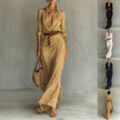 Irregular Long Dress With Belt Fashion And Elegant Button Lapel Long-sleeved Shirt Dresses Daily Office Commuting Clothing For Women