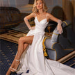 Simple Satin A-line Wedding Dress Spaghetti Straps