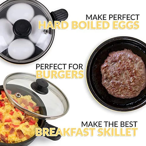 MyMini Personal Electric Skillet & Rapid Noodle Maker, Yellow