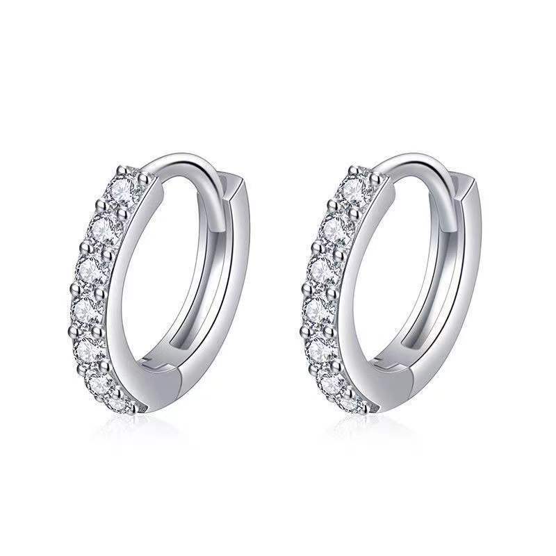 Single Row Rhinestone Earrings Female All-matching Graceful