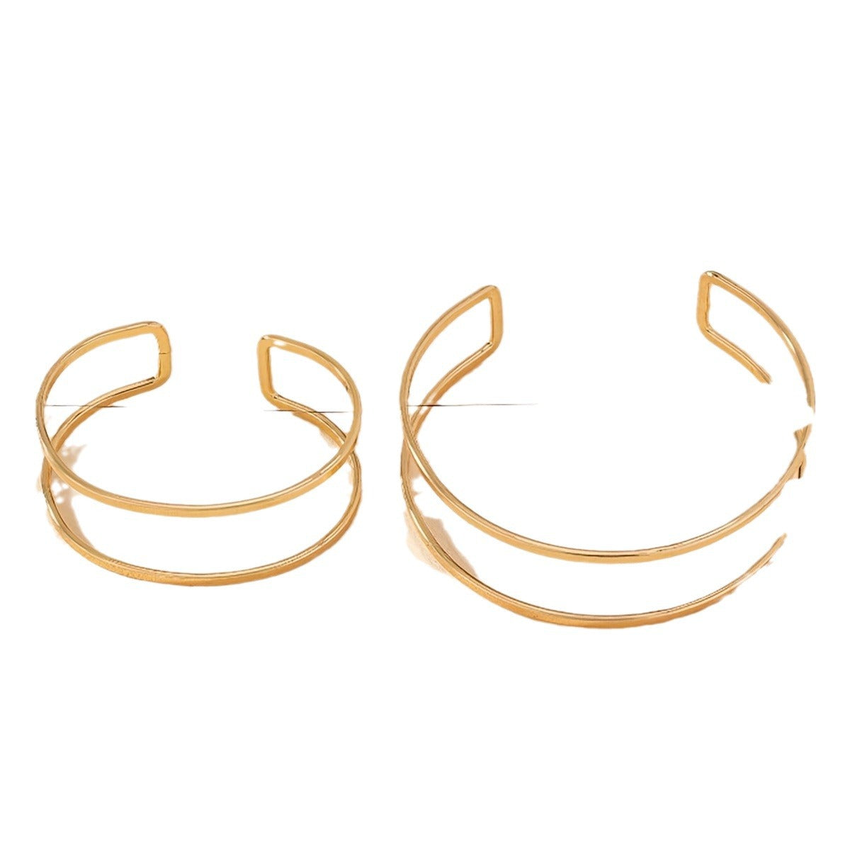 Double-layer Hollow Gold Bangle Bracelet Ladies