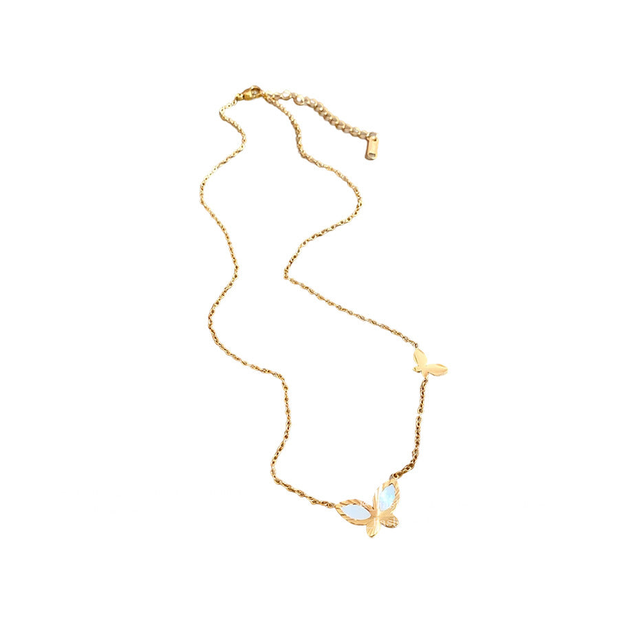 Titanium Steel Irregular Butterfly Necklace Korean Ins Sweet Elegance