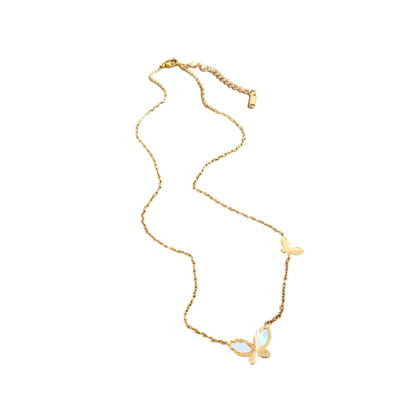 Titanium Steel Irregular Butterfly Necklace Korean Ins Sweet Elegance