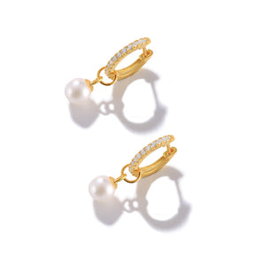 Sterling Silver Pearl Grace High-grade Thin Earrings