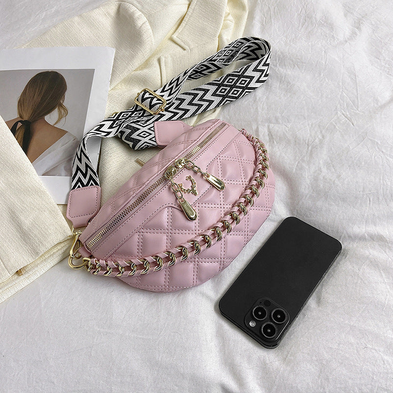Chain Texture Slanted Chest Bag Women's Shoulder