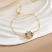 Simple Rotatable Flower Color-preserving Pure Copper Gold-plated Bracelet