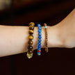 National Style Women's Natural Bodhi Tigereye Blue Crystal High-grade Bracelet
