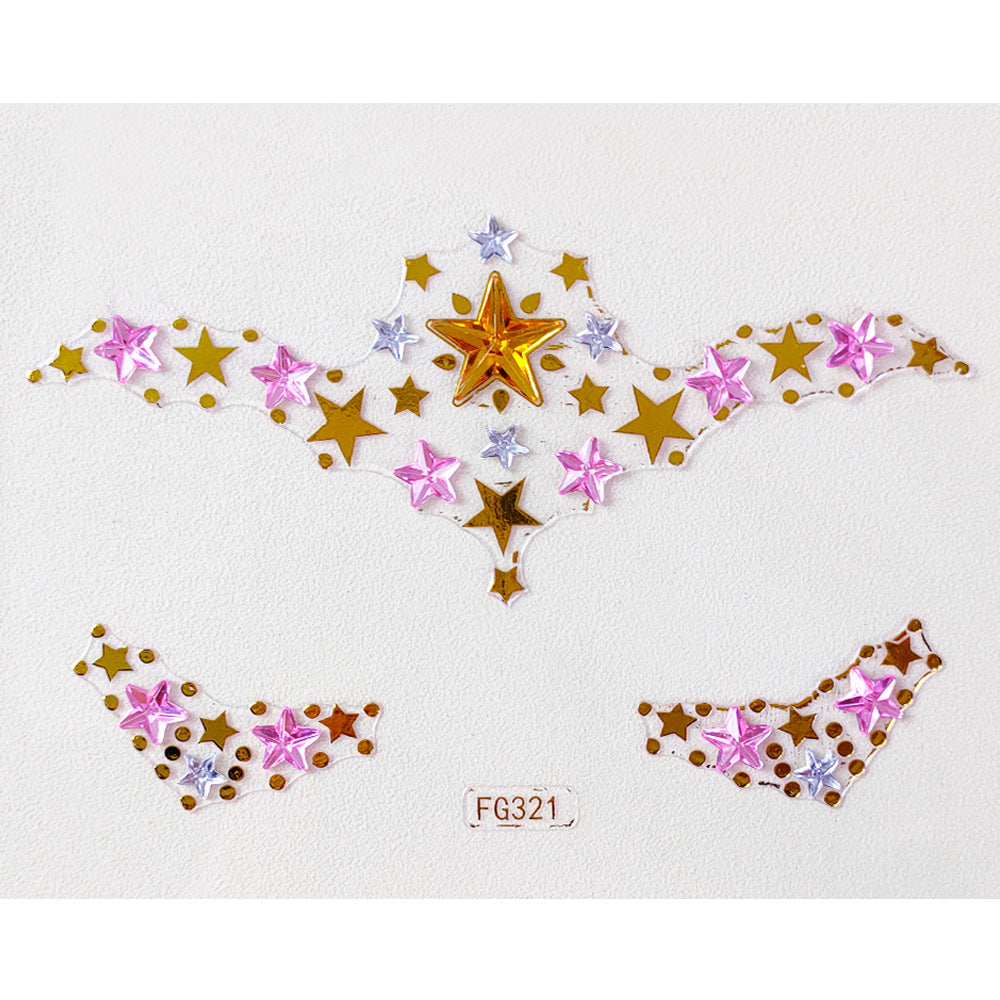 Face Rhinestone Tattoo Creative Forehead Sticker