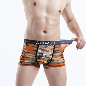 Comfortable Breathable Camouflage Mid-waist Boxer Men's Ice Silk Underwear