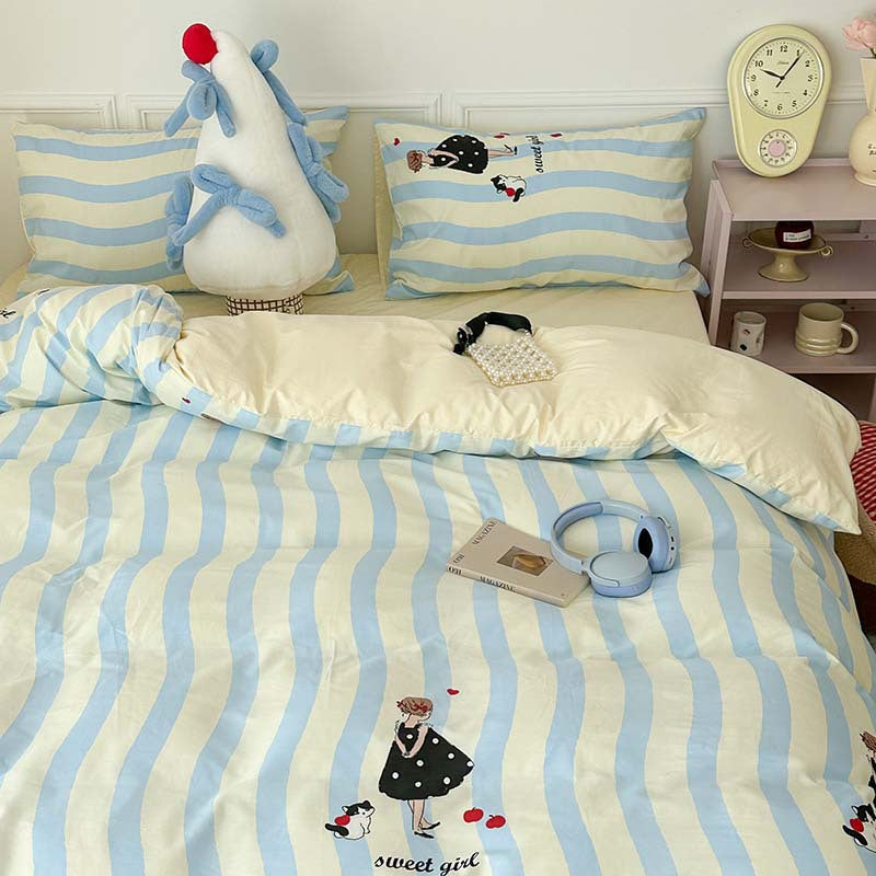 Printed Four-piece Bedding Set Pieces