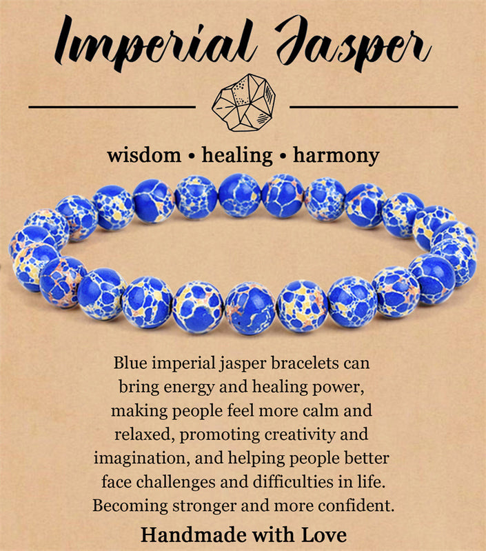 8mm Natural Stone Elastic Beaded Bracelet