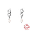 Sterling Silver Pearl Grace High-grade Thin Earrings