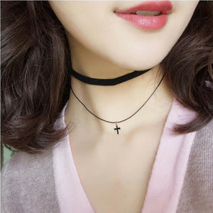 Black Necklace Clavicle Chain Advanced Sense Neckband Necklet Neck Accessories