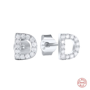 26 Letters S92 Sterling Silver Mini Delicate Earrings