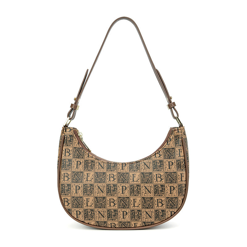 Niche Retro Alphabet Jacquard Shoulder Bag