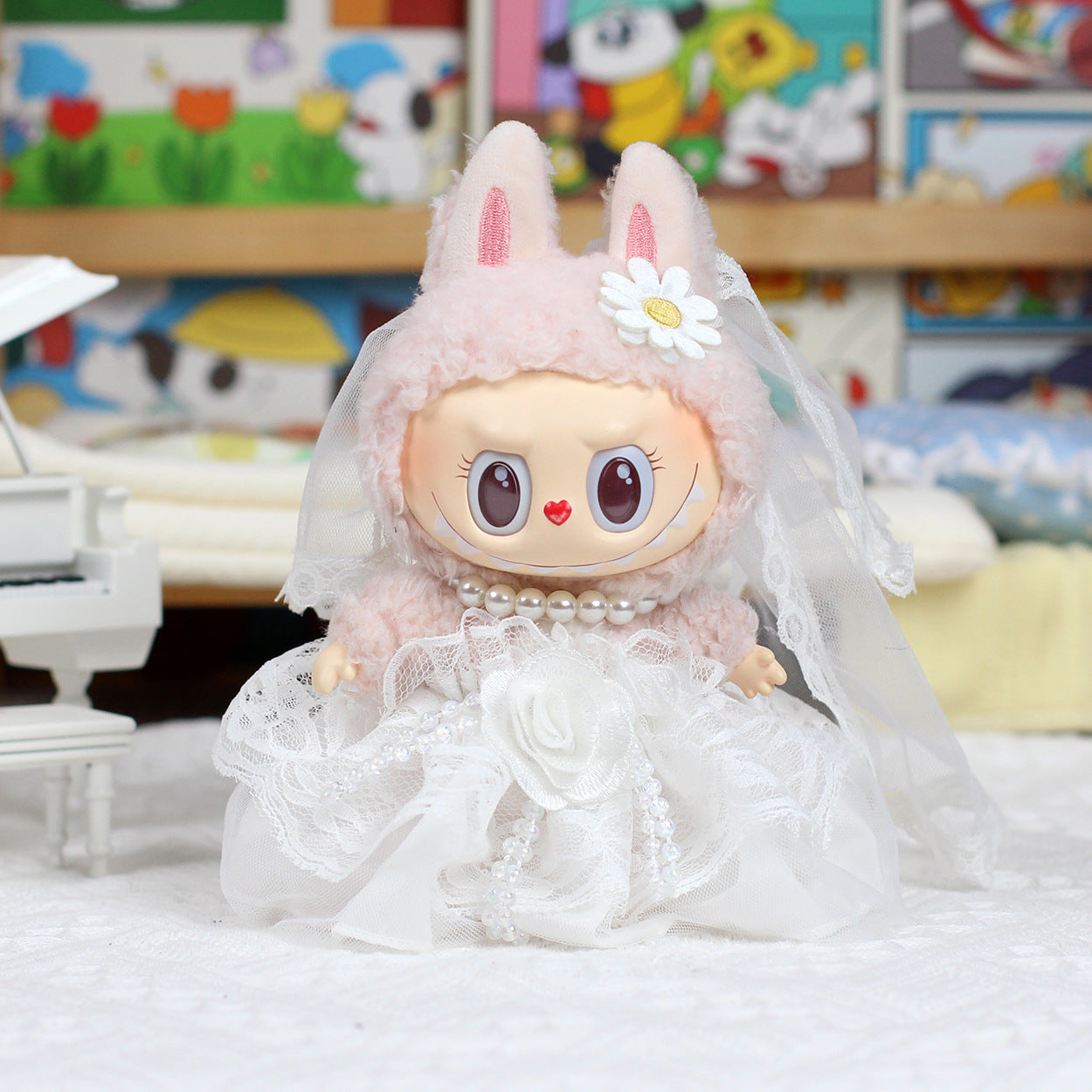 Vinyl Pendant Doll Dress Wedding Dress labubu