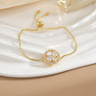 Simple Rotatable Flower Color-preserving Pure Copper Gold-plated Bracelet