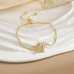 Simple Rotatable Flower Color-preserving Pure Copper Gold-plated Bracelet