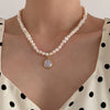 Pearl Clavicle Chain Jewelry Moonstone Pendant Necklace