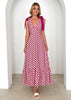 Tied V-neck Sleeveless Printed Dress Women